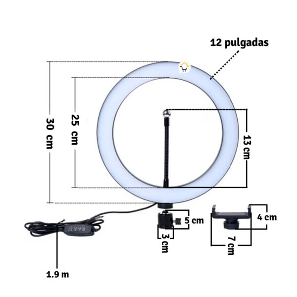 Ref 1012 ☀️Aro De Luz Led Grande 30 Cm🧪🔩 - Image 4