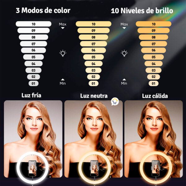Ref 1012 ☀️Aro De Luz Led Grande 30 Cm🧪🔩 - Image 2