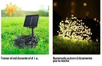Luces Navidenas Con Panel Solar 100 Led💡 - Imagen 4